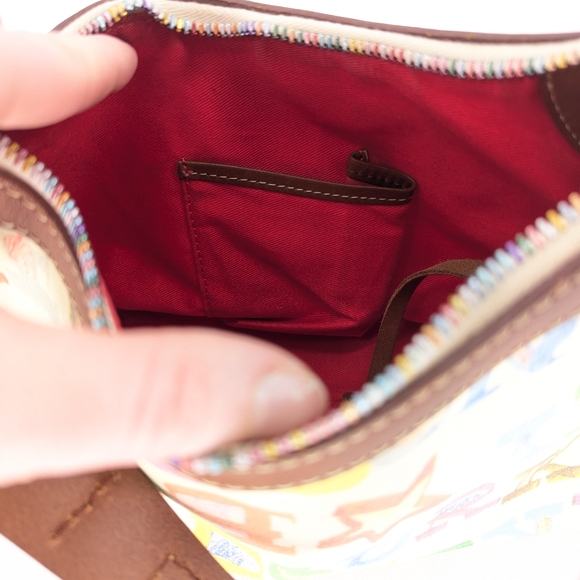 Dooney & Bourke Graffiti Rainbow Monogram Crescent Shoulder Bag - Picture 7 of 12